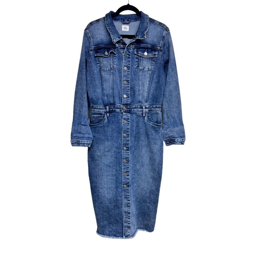 Wash‎ Lab Denim Piece Dyed Denim Dress In Blue Denim Women’s Size Medium
